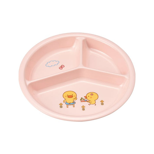 三つ仕切皿 小 ひよこ／ピンク J25 HIP